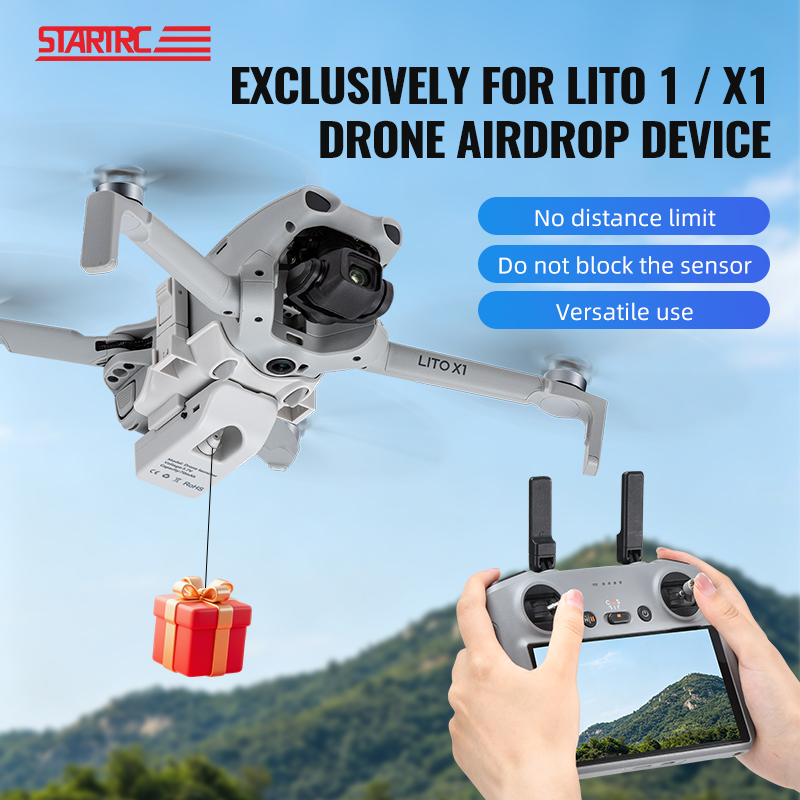Drone Crop Sprayer - 12KM エアドロップシステム DJI Lito 1/X1 ドローン用ペイロードドロッパースローワー輸送配送デバイスアクセサリー