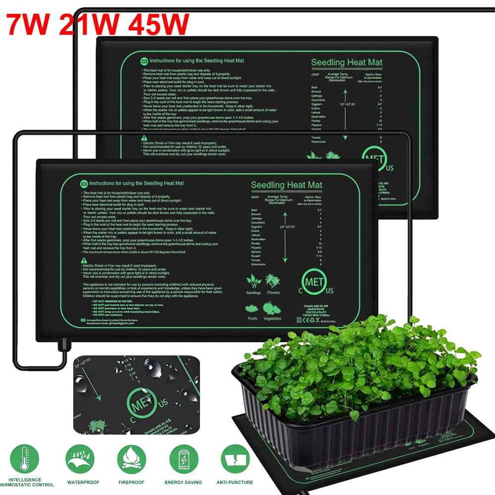 Seedling Heat Mat - 10/25/50CM 苗床ヒートマット 室内植物発芽用 防水加熱パッド 繁殖用 クローンスターターマット