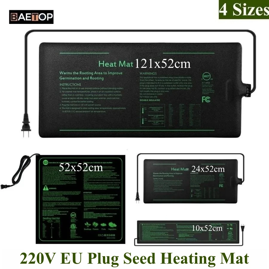 4 サイズ 220V EU プラグ苗ヒートマット防水水耕加熱 - Seedling Heat Mat のレビューと価格