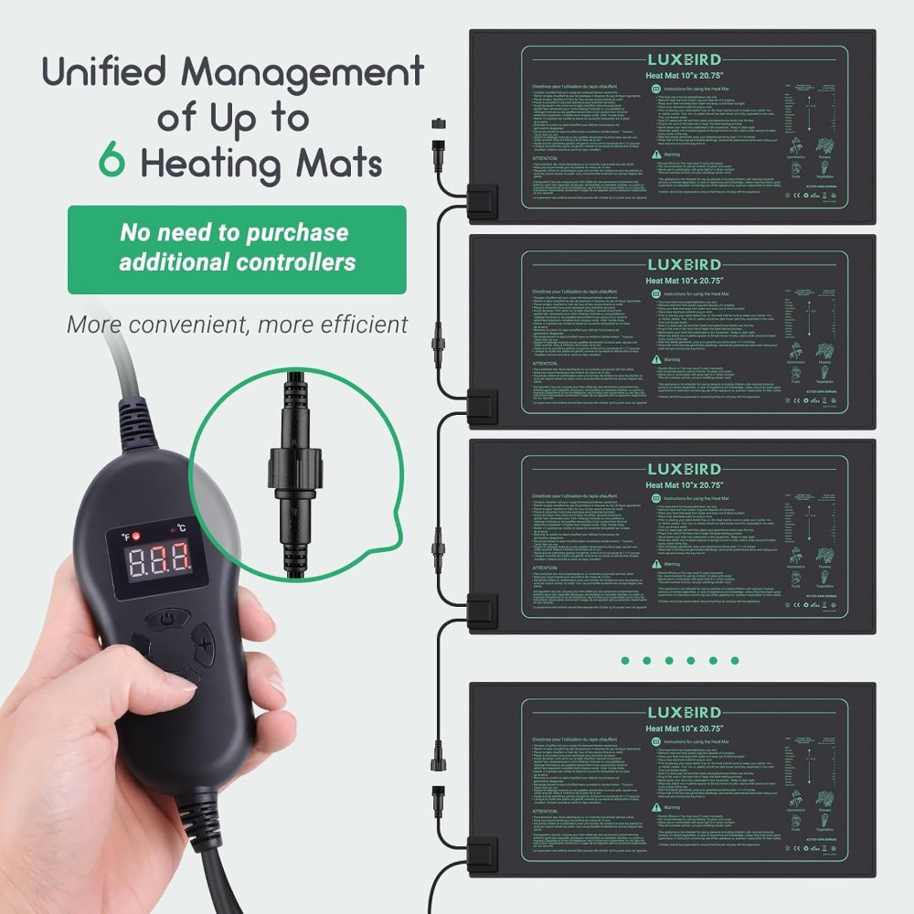 4パック苗用ヒートマット デジタルサーモスタットコントローラ - Seedling Heat Mat のレビューと価格