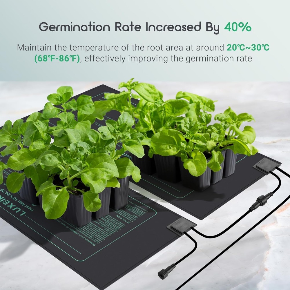 4パック苗用ヒートマット デジタルサーモスタットコントローラ - Seedling Heat Mat のレビューと価格