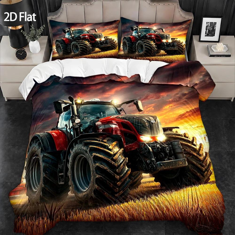 3ピースキルトカバーセット、キルトカバー1枚+枕カバー2枚（ - Agriculture Farming Cartoon のレビューと価格