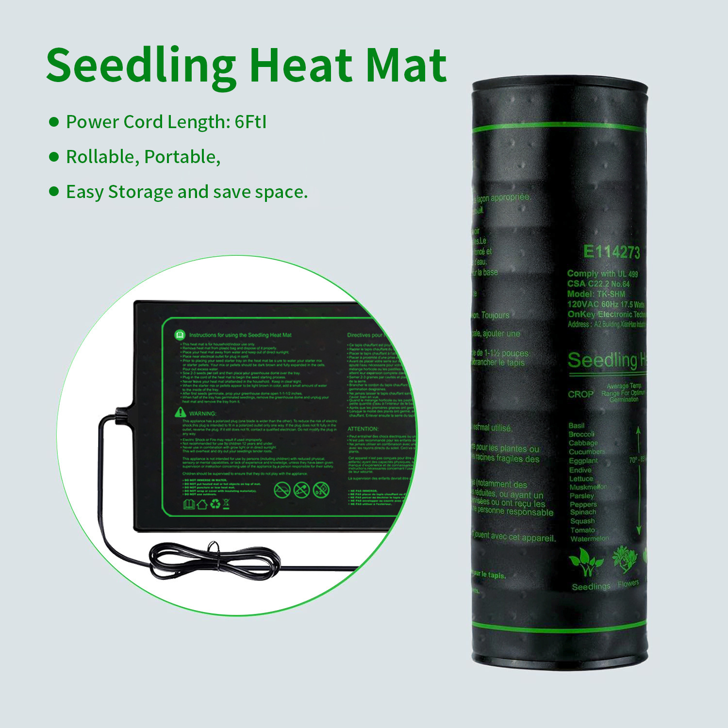2枚組 20x10インチ 苗床ヒートマット 防水 植物育成ヒ - Seedling Heat Mat のレビューと価格
