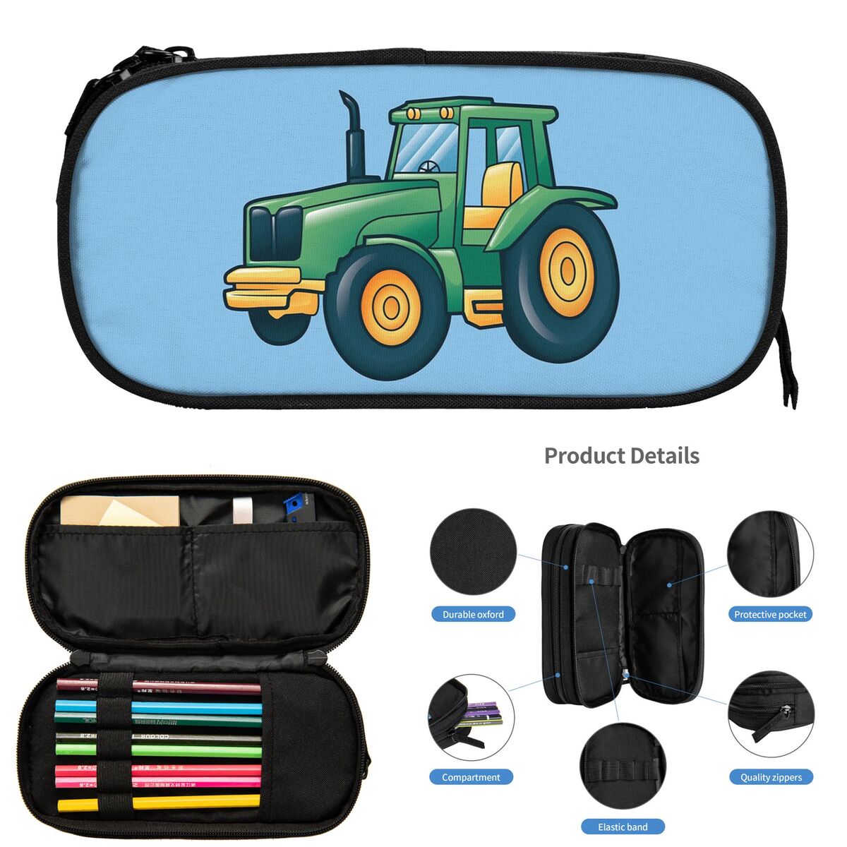 漫画農場の農業トラクター学生用鉛筆ケース学校ペンボックス鉛筆 - Agriculture Farming Cartoon のレビューと価格