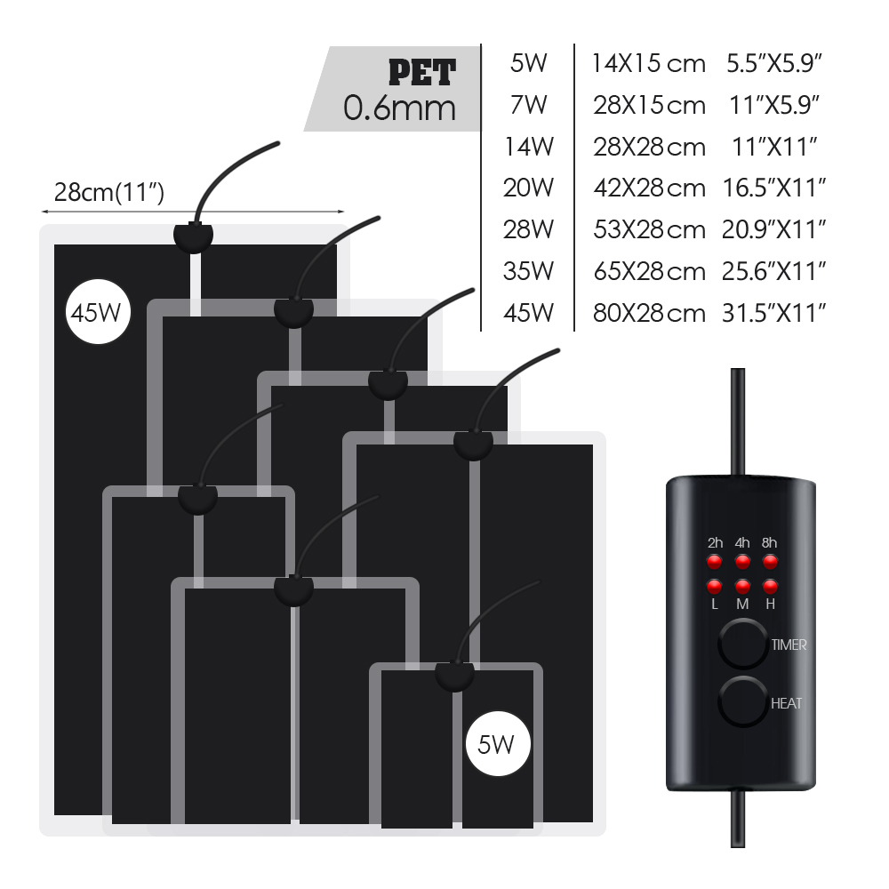 爬虫類用の調整可能な温度コントローラー,加熱パッド,EUプラ - Seedling Heat Mat のレビューと価格